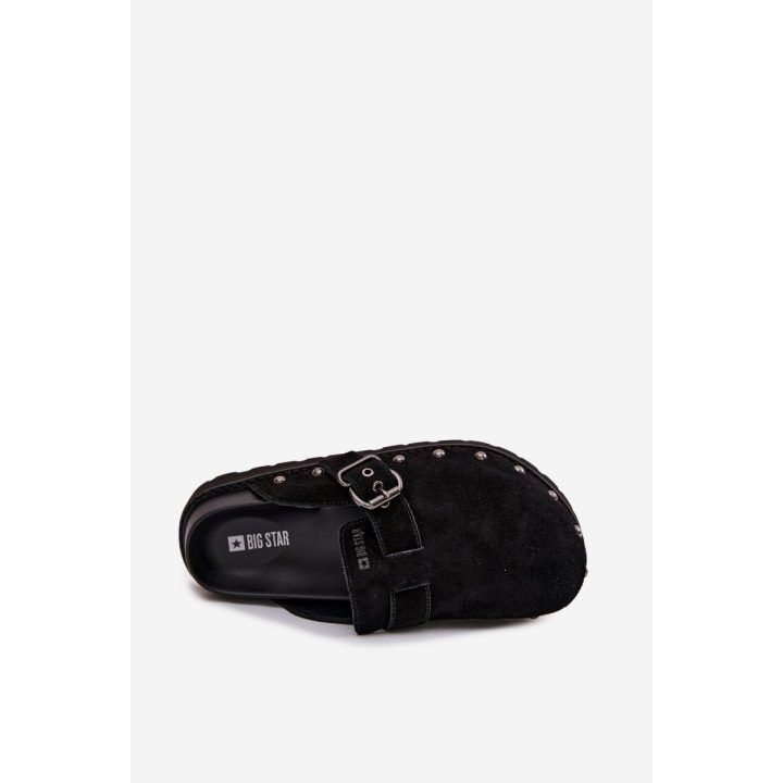 Juodos moteriškos šlepetės ant platformos su kniedėmis Big Star BIG STAR SHOES
