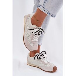 Balti moteriški sportbačiai iš zomšos Big Star BIG STAR SHOES