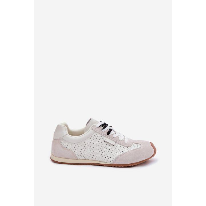 Balti moteriški sportbačiai iš zomšos Big Star BIG STAR SHOES