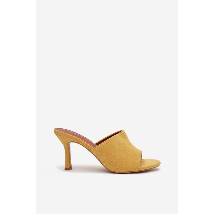 Women's Slip-On Shoes with Heel Made of Eco Suede Yellow Isolia BOTO