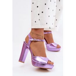 Aukštakulnės basutės su stulpiniu kulnu, violetinės BOTO