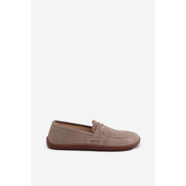 Moteriški barefoot mokasinai iš zomšos, cappuccino ZAZOO