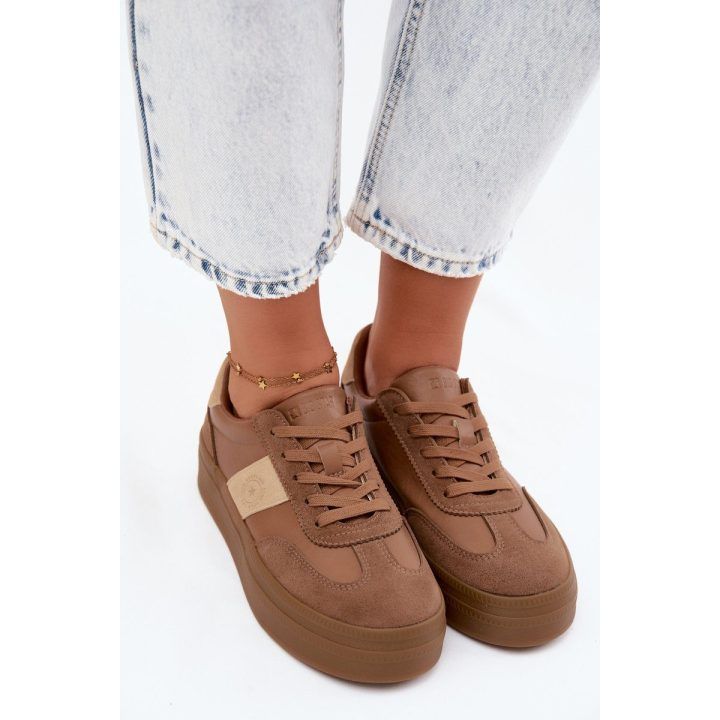 Moteriški platforminiai sportbačiai Big Star UU274015, šviesiai rudi BIG STAR SHOES
