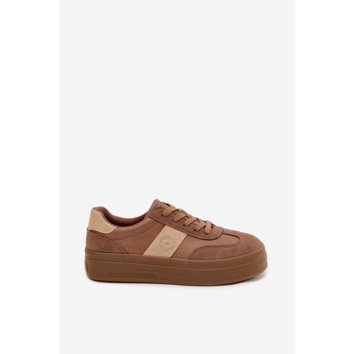 Moteriški platforminiai sportbačiai Big Star UU274015, šviesiai rudi BIG STAR SHOES