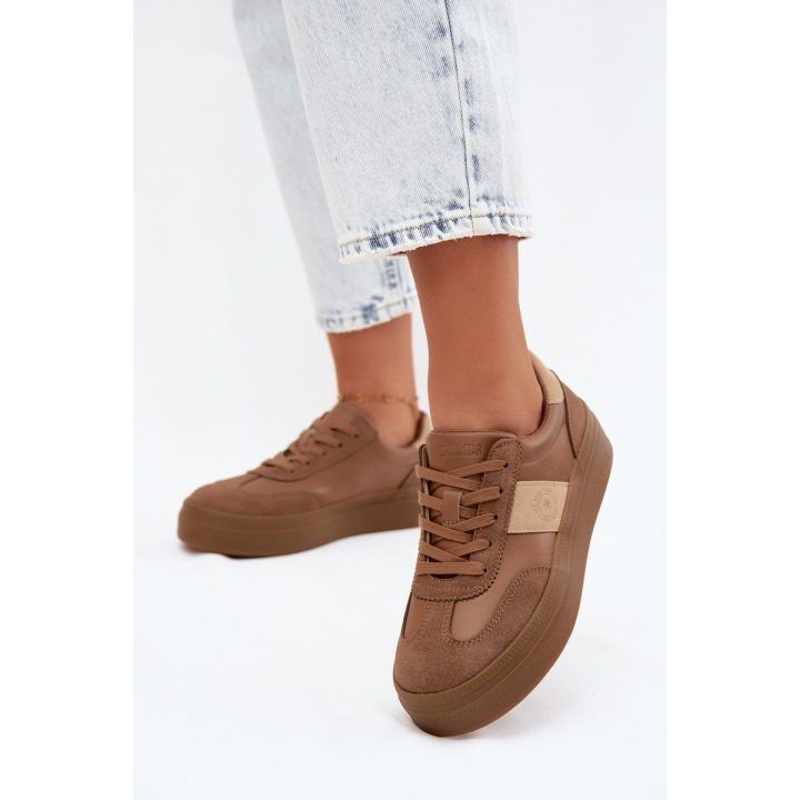 Moteriški platforminiai sportbačiai Big Star UU274015, šviesiai rudi BIG STAR SHOES