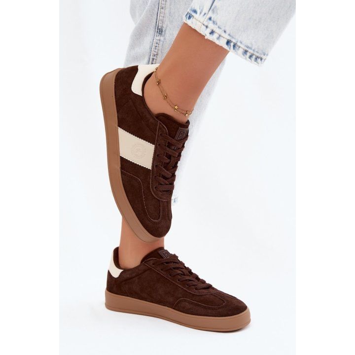 Moteriški sportbačiai Big Star UU274008 šokolado spalvos iš odos imitacijos BIG STAR SHOES