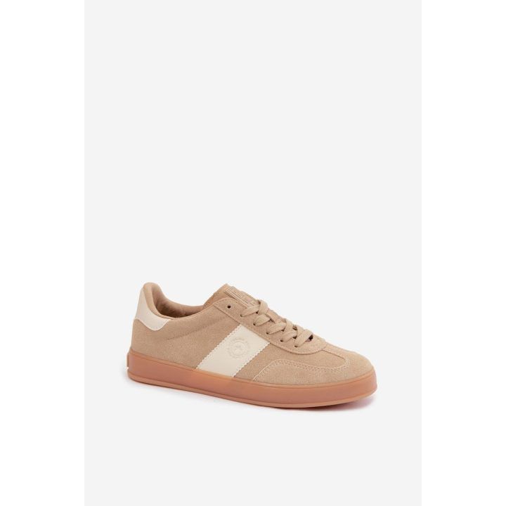 Smėlio spalvos moteriški sportbačiai Big Star iš zomšo imitacijos BIG STAR SHOES