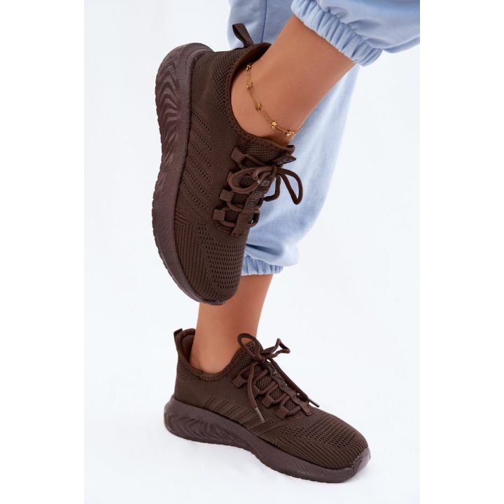 Moteriški įsmaunami sportbačiai Big Star UU274055, šokolado spalvos BIG STAR SHOES