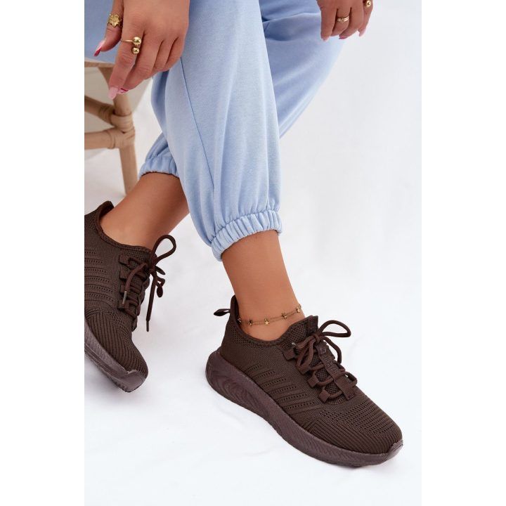 Moteriški įsmaunami sportbačiai Big Star UU274055, šokolado spalvos BIG STAR SHOES