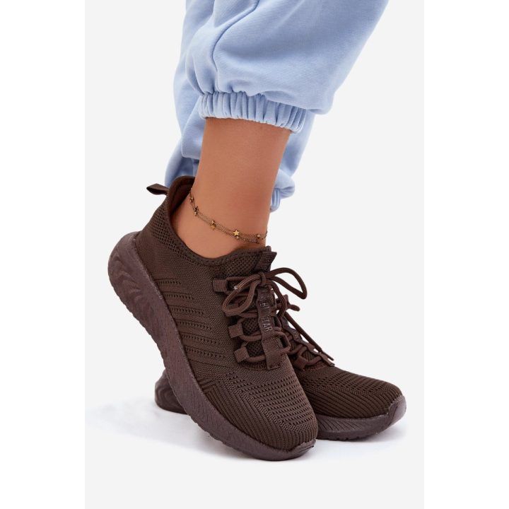Moteriški įsmaunami sportbačiai Big Star UU274055, šokolado spalvos BIG STAR SHOES