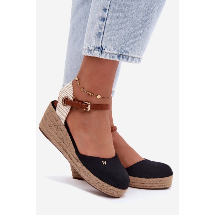Juodos espadrilės basutės ant platformos Wrangler WRANGLER