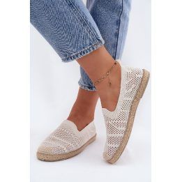 Moteriškos tekstilinės ažūrinės espadrilės Candessa, smėlio spalvos BOTO