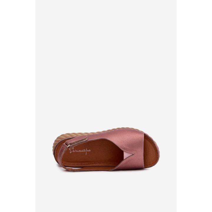 Natūralios odos basutės su koturnu Maciejka Pink Gold MACIEJKA