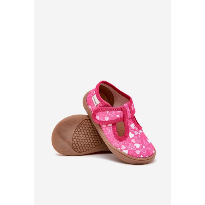 Vaikiški fuksijos spalvos barefoot bateliai su lipuku Milami