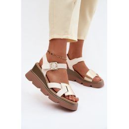 Moteriškos basutės su platforma, smėlio spalvos ARTIKER
