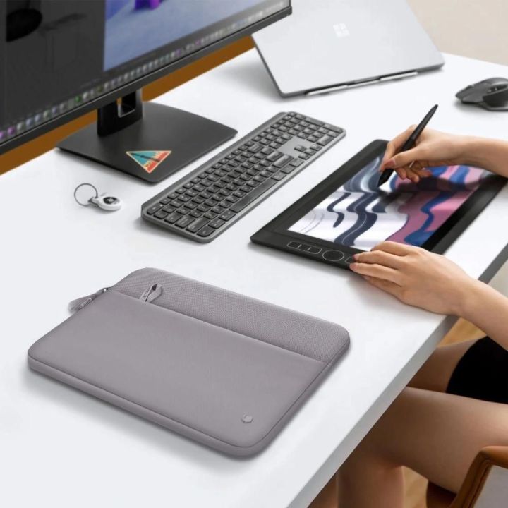 Nešiojamojo kompiuterio dėklas pilkas su kišene 15–16″