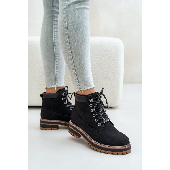Moteriški aulinukai su raišteliais, juodi BIG STAR SHOES
