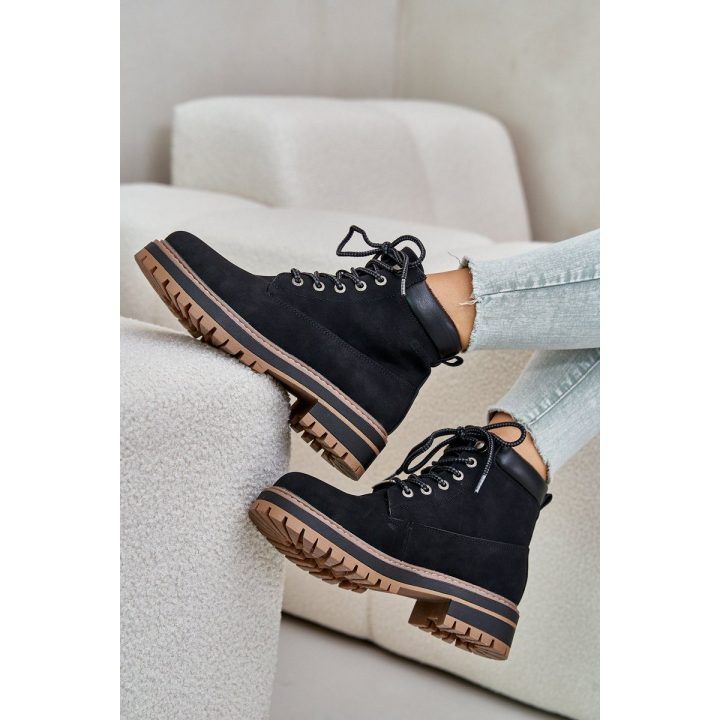 Moteriški aulinukai su raišteliais, juodi BIG STAR SHOES