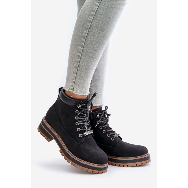 Moteriški aulinukai su raišteliais, juodi BIG STAR SHOES