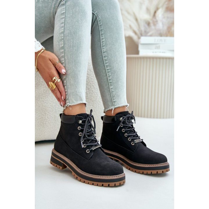 Moteriški aulinukai su raišteliais, juodi BIG STAR SHOES
