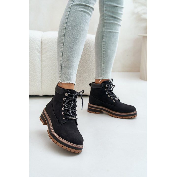 Moteriški aulinukai su raišteliais, juodi BIG STAR SHOES