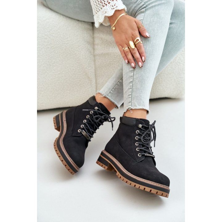 Moteriški aulinukai su raišteliais, juodi BIG STAR SHOES