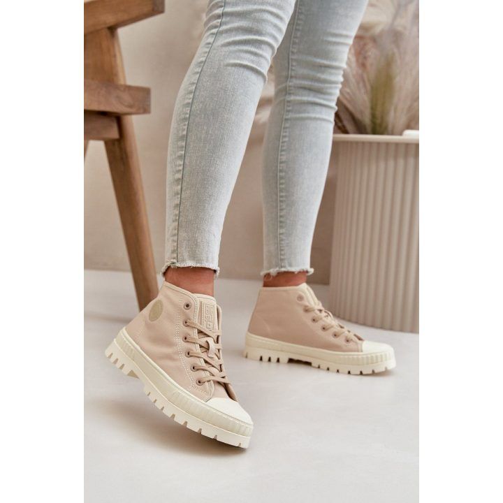 Moteriški sportbačiai su platforma Big Star, smėlio spalvos BIG STAR SHOES