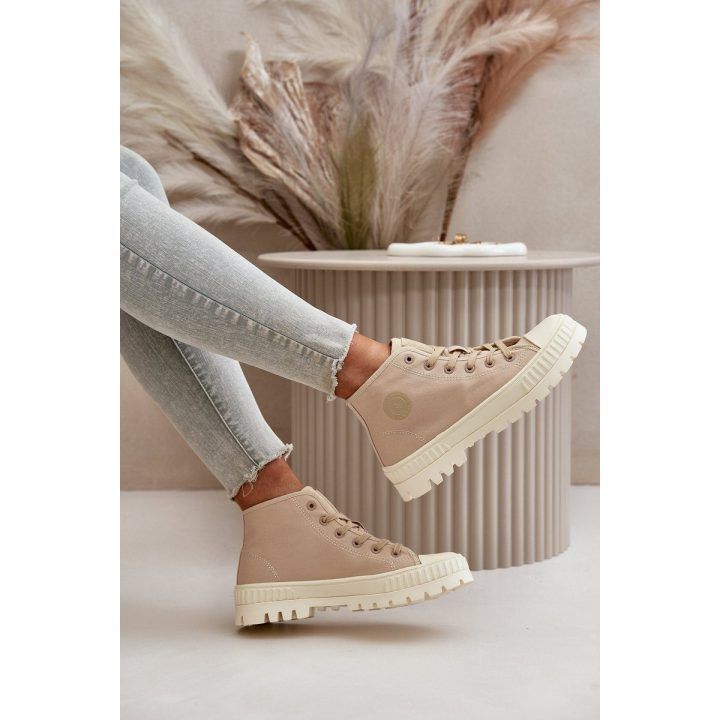 Moteriški sportbačiai su platforma Big Star, smėlio spalvos BIG STAR SHOES