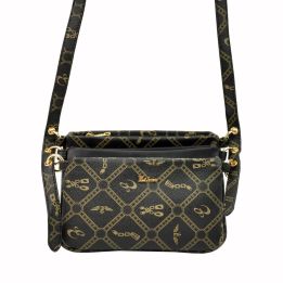 Rankinė juoda iš eko odos su raštu kasdienai Eslee