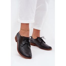 Odiniai juodi moteriški pusbačiai suvarstomi kasdienai Step in Style
