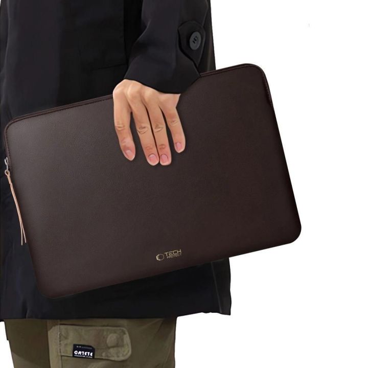 Nešiojamojo kompiuterio dėklas rudas su flisu 13–14″