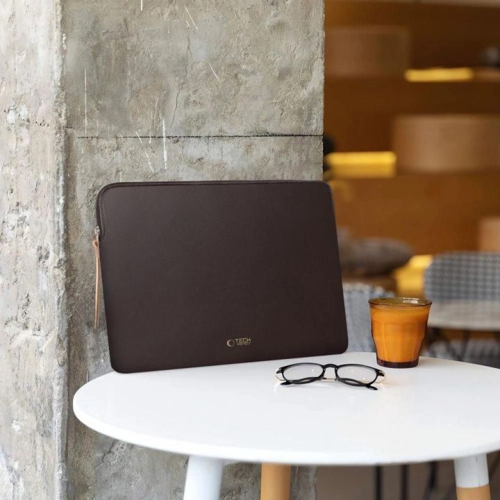 Nešiojamojo kompiuterio dėklas rudas su flisu 13–14″