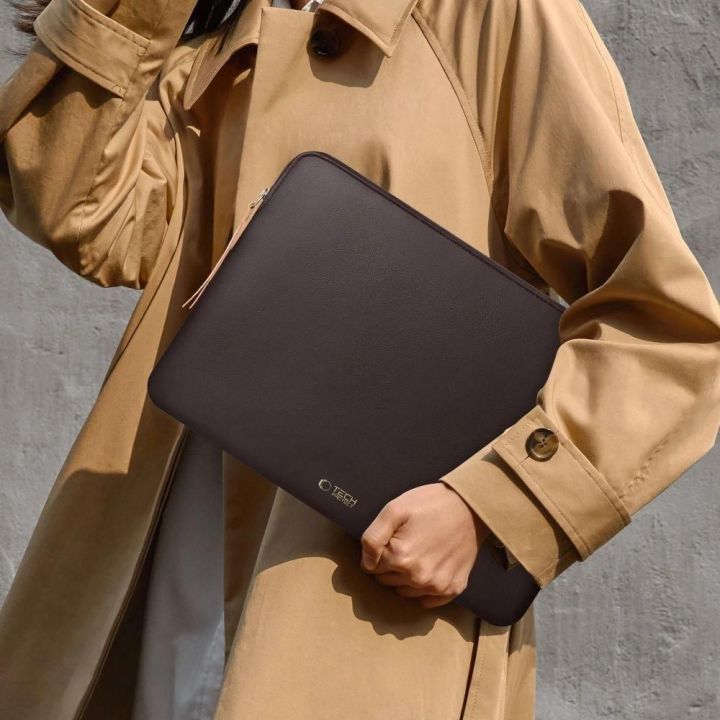 Nešiojamojo kompiuterio dėklas rudas su flisu 13–14″