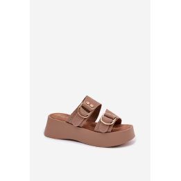 Zomšos imitacijos platforminės basutės su sagtimis Step in style STEP IN STYLE