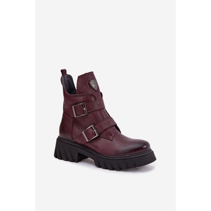 Aulinukai moteriški bordo oda