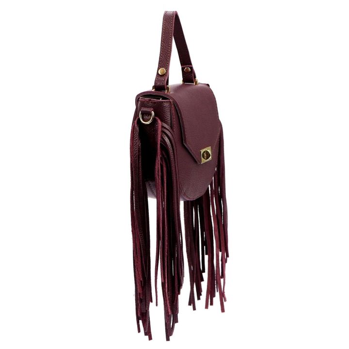 Rankinė moteriška ruda oda su kutais Luka