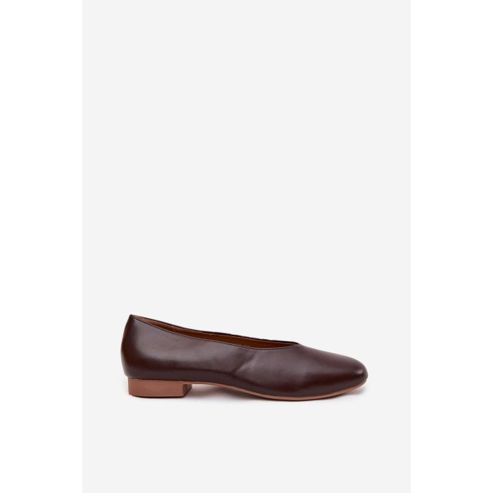 Balerinos moteriškos rudos eko oda (PU) Olyssia