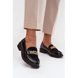 Lakuotos moteriškos juodos loafers tipo basutės S.Barski