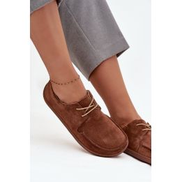 Moteriški rudi barefoot stiliaus batai iš natūralios odos Zazoo