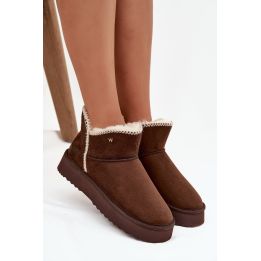 Žieminiai moteriški aulinukai platformoje rudi Wrangler