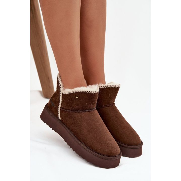 Žieminiai moteriški aulinukai platformoje rudi Wrangler