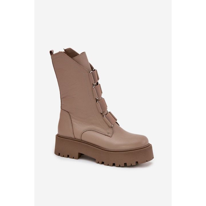 Aulinukai moteriški smėlio spalvos oda Zazoo