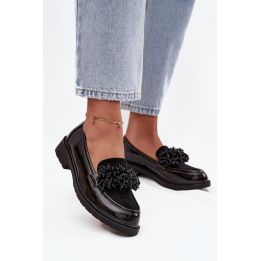 Women's Patent Leather Moccasins S.Barski HY52-369B Black