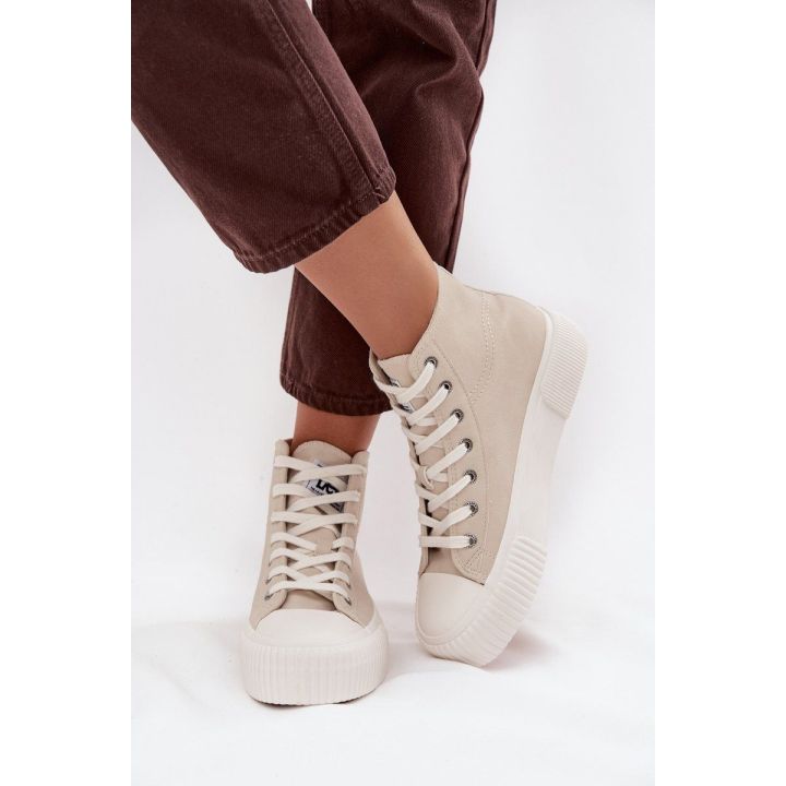 Women's Sneakers On Platform LEE 50253002.35E ISLA WOMEN MID Smėlio spalvos
