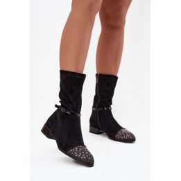 Aulinukai juodi su blizgiu nosele ir dirželiu Step in Style