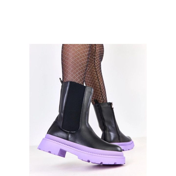 juodi auliniai batai su violetiniu padu Solea