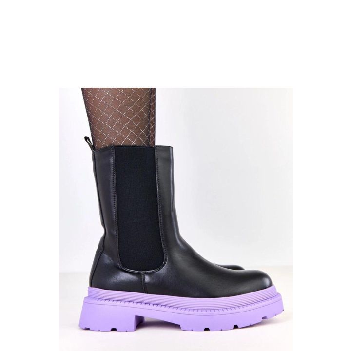 juodi auliniai batai su violetiniu padu Solea