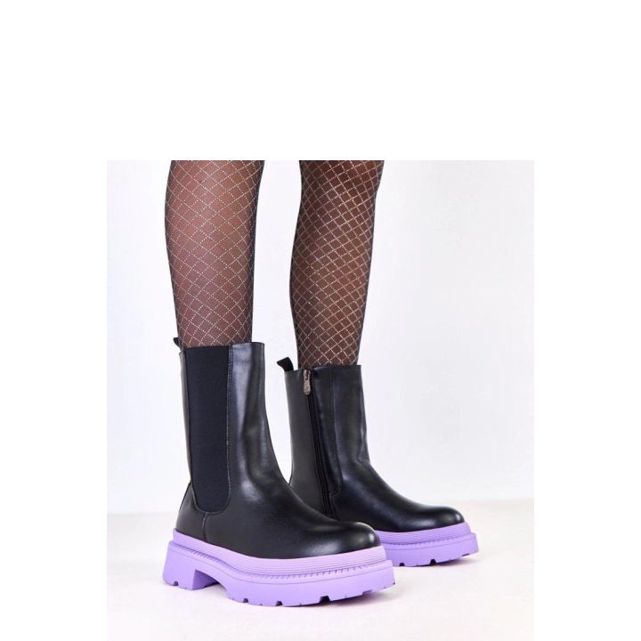 juodi auliniai batai su violetiniu padu Solea