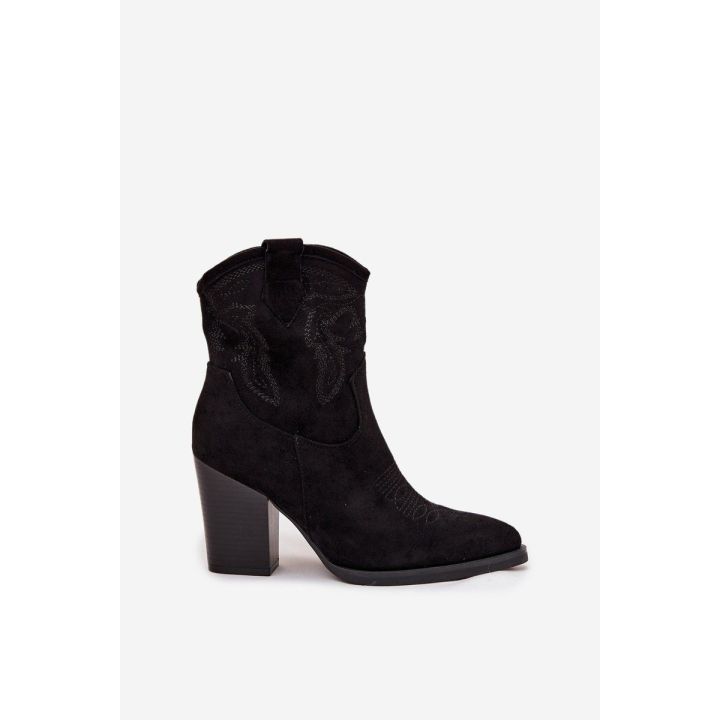 Aulinukai juodi iš eko zomšos su kulnu Ideal Shoes