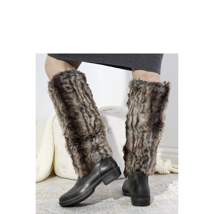Ilgaauliai batai virš kelių su kailiniu aulu Solea